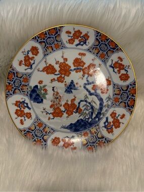 Vintage Imari Original Quality Signed Japanese Geisha Ceramic Plate